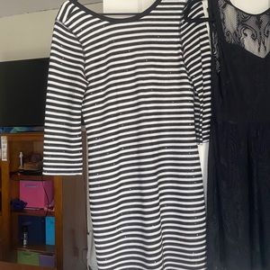 Express black and white sequence dress